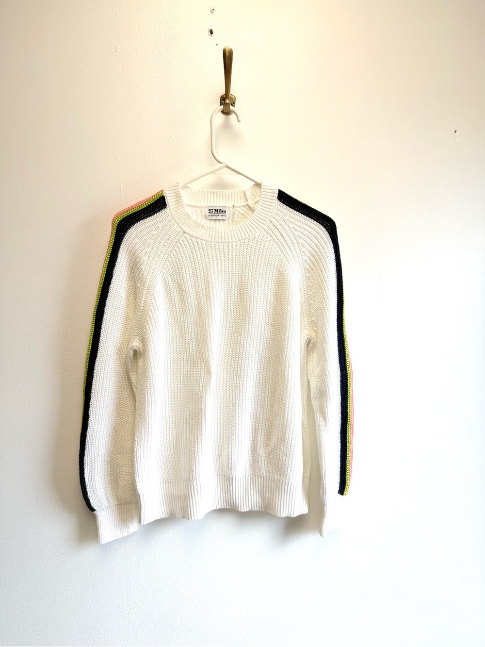 Anthropologie 27 Miles 100% Cotton Multicolor Stripe Knit Sweater Small